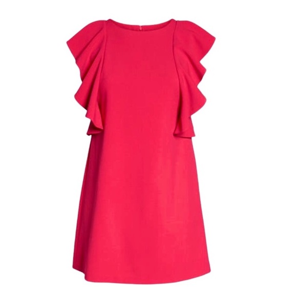 Chelsea28 Pink Rose Ruffle Shift Dress Size 12 - Picture 5 of 9